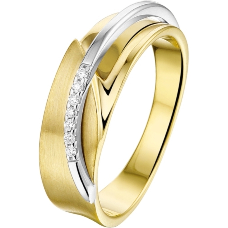 Treasure Collection THOJ1818 14k bicolor gouden ring met 0,035 ct diamant