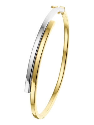 bangle scharnier 65 x 60 mm 14K bicolor goud geelwit
