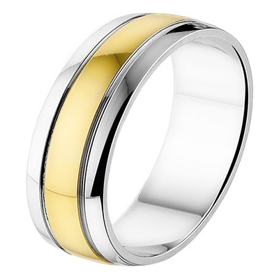 Treasure Collection A419 Amorio 14 karaat bicolor gouden trouwring 5 mm