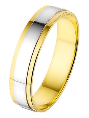 Treasure Collection A417 Amorio 14 karaat bicolor gouden trouwring 5 mm