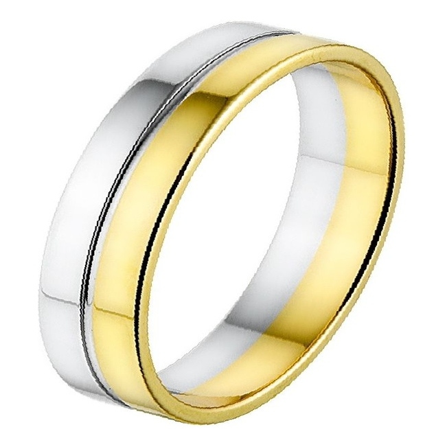 Treasure Collection A416 Amorio 14 karaat bicolor gouden trouwring 5 mm