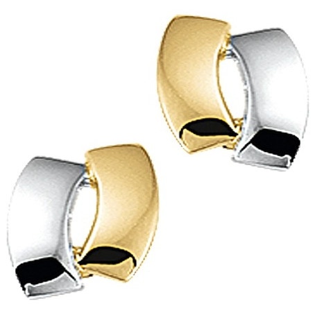 Treasure Collection TC-42827 Bi-color gouden oorknoppen 7x5 mm