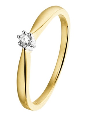 Treasure Collection TC-43752 14 karaat gouden verlovingsring met 0,05 ct diamant