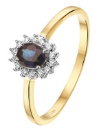 The House Of Jewels THOJ1997 14 karaat geelgouden saffier ring met 0,10 ct diamant