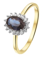 The House Of Jewels THOJ2005 14 karaat gouden saffier verlovingsring met 0,11 ct diamant