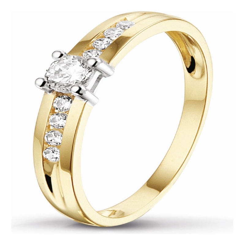 Treasure Collection TC-47904 14 karaat gouden ring met zirkonia E260
