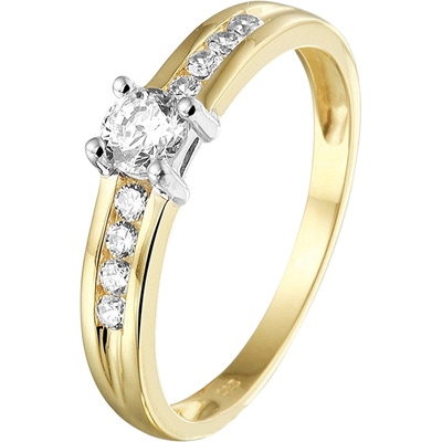 884217 14k gouden ring met rijzetting zirkonia 4,5 mm