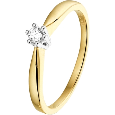 884209 14k gouden solitair ring met 0,08 ct diamant