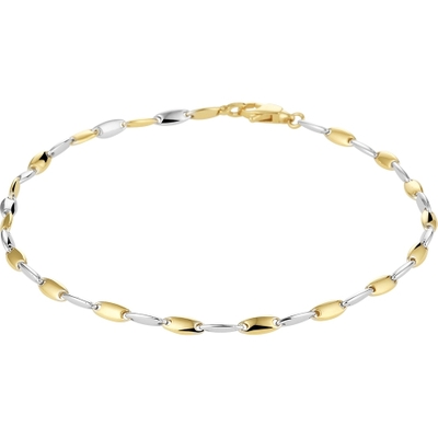armband 19 cm 14K bicolor goud geelwit