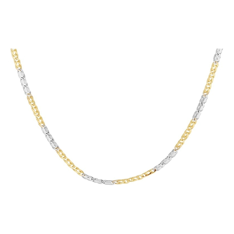 The House Of Jewels THOJ2019 14k bicolor gouden valkenoog schakelketting 2,1 mm