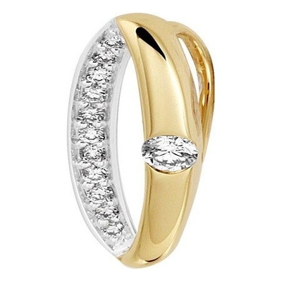 hanger diamant 010ct h si 14K bicolor goud geelwit