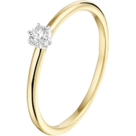 THOJ1674 14k gouden solitair ring met 0,10 ct diamant
