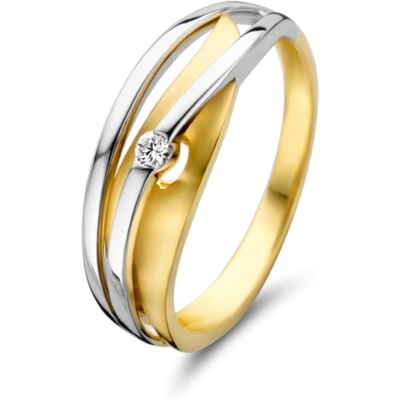 The House Of Jewels THOJ1805 14k bicolor gouden ring met 0,04 ct diamant