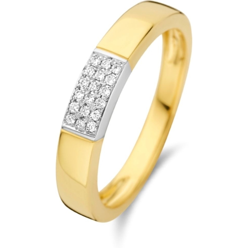 Treasure Collection THOJ1952 14k gouden bicolor ring 0,07 ct diamant