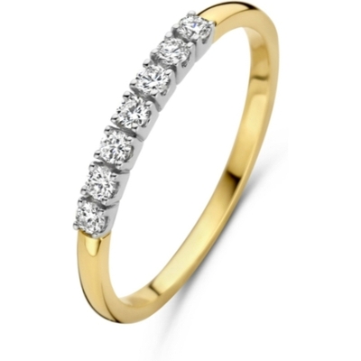 Treasure Collection THOJ2777 14k bicolor gouden memoire ring met 0,21 ct diamant