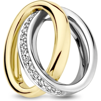 hanger diamant 005ct h si 13 mm 14K bicolor goud geelwit
