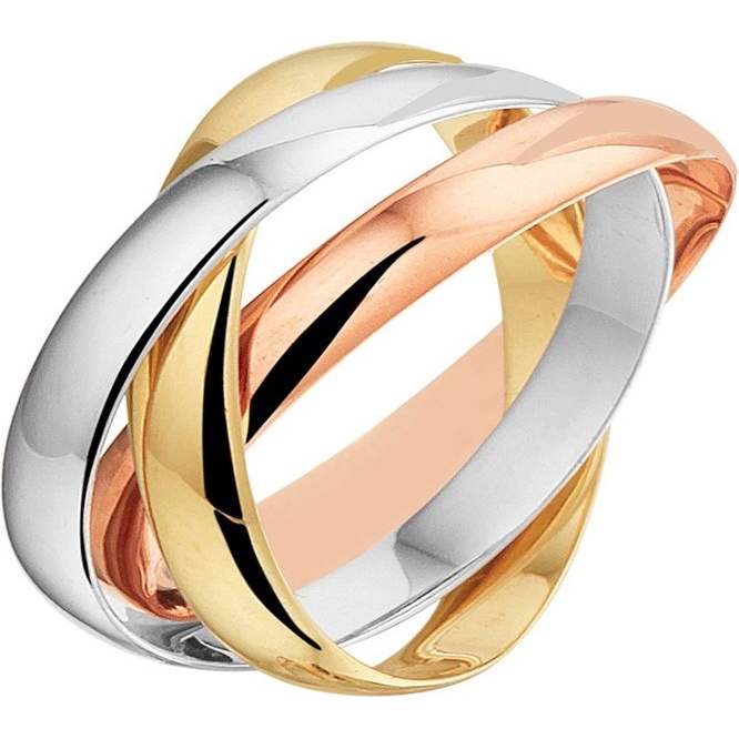 Treasure Collection TC-881852 14 karaat tricolor gouden ring 2,8 mm