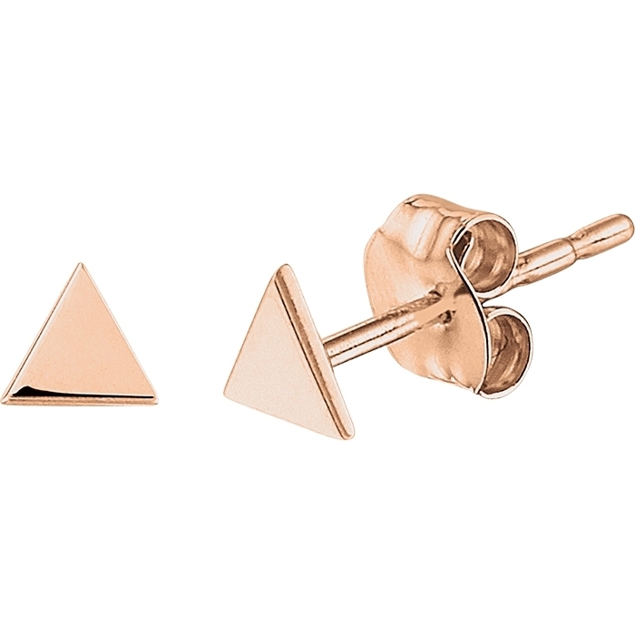 885969 14k rose gouden oorknopjes driehoek 4,5 mm