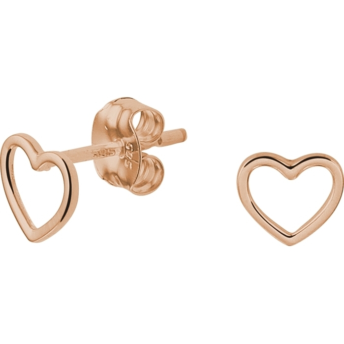 885971 14k rose gouden oorknopjes hartje 5 mm
