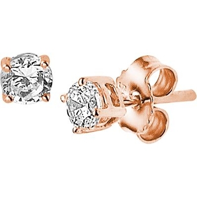 Treasure Collection 882582 14k roségouden oorknopjes met zirkonia