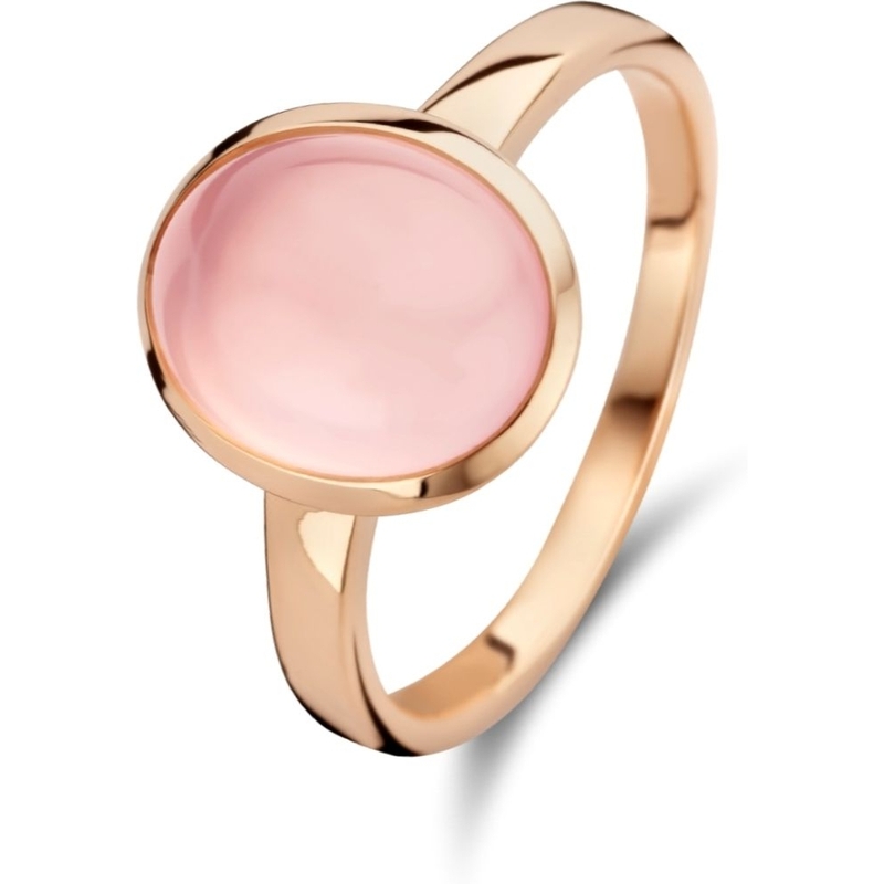 Treasure Collection Q204 14k roségouden ring met rozenkwarts