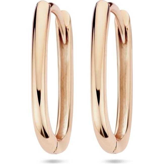 Treasure Collection 883824 14k roségouden klapcreolen paperclip