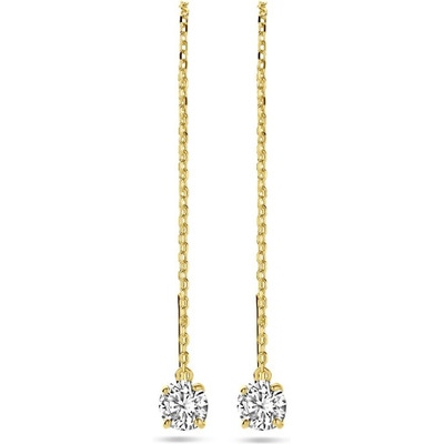 doortrekoorbellen zirkonia 14K geelgoud