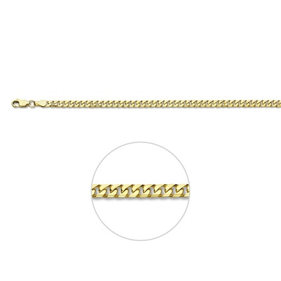 Treasure Collection TC-46170 14 karaat gouden armband geslepen gourmet 4,1 mm - vooraanzicht