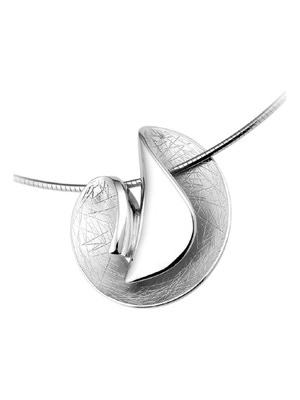 collier gescratcht 42  3 cm zilver gerhodineerd