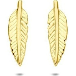 oorknoppen veer 95 mm 14K geelgoud