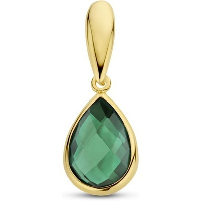 hanger groen agaat 14K geelgoud