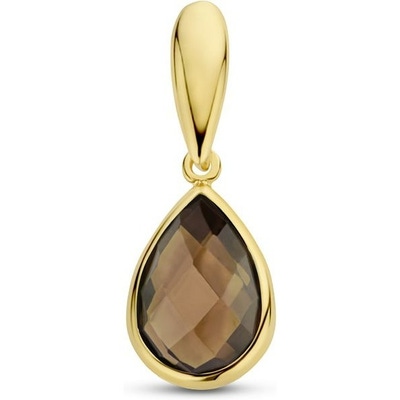 hanger rookkwarts 14K geelgoud