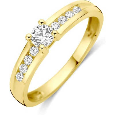 Treasure Collection TC-49188 14 karaat gouden ring met zirkonia 4 mm
