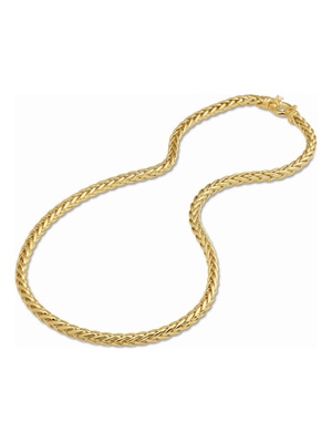 collier vossestaart massief 45 mm 455 cm met groot springslot Silgold geel met zilverkern
