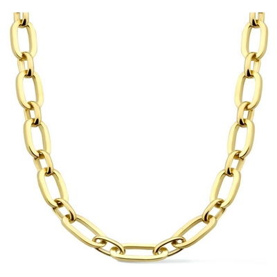 collier anker 55 mm 45 cm Silgold geel met zilverkern