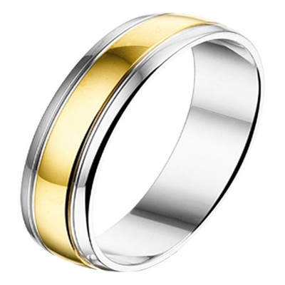 Treasure Collection AL750 Amorio zilver met 14 karaat goud trouwring 5 mm