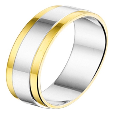 Treasure Collection AL765 Amorio zilver met 14 karaat goud trouwring 4,5 mm
