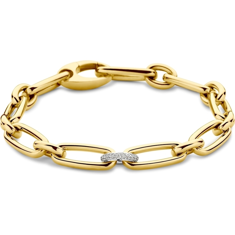 THOJ3130 18k gouden schakelarmband met 0,20 ct diamant