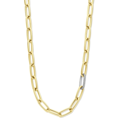 Treasure Collection THOJ3132 18k gouden schakelketting paperclip met 0,34 ct diamant