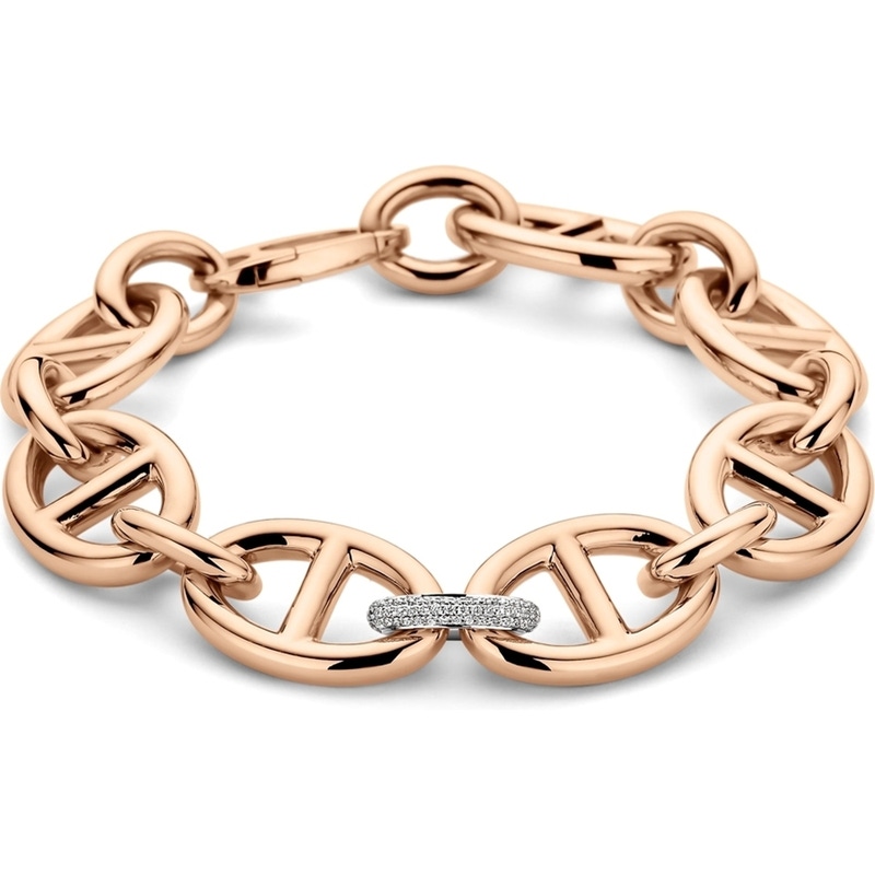 THOJ3838 18k rosegouden schakelarmband met 0,34 ct diamant
