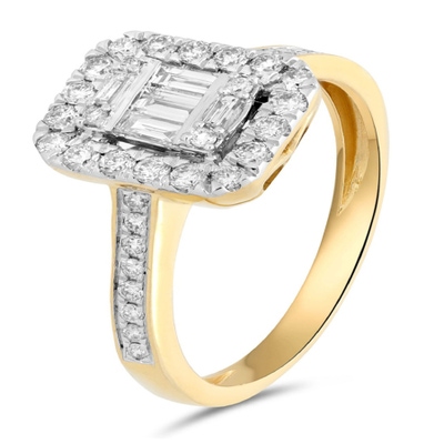 Treasure Collection TC-54772 14 karaat geelgouden ring met 0,40 ct diamant