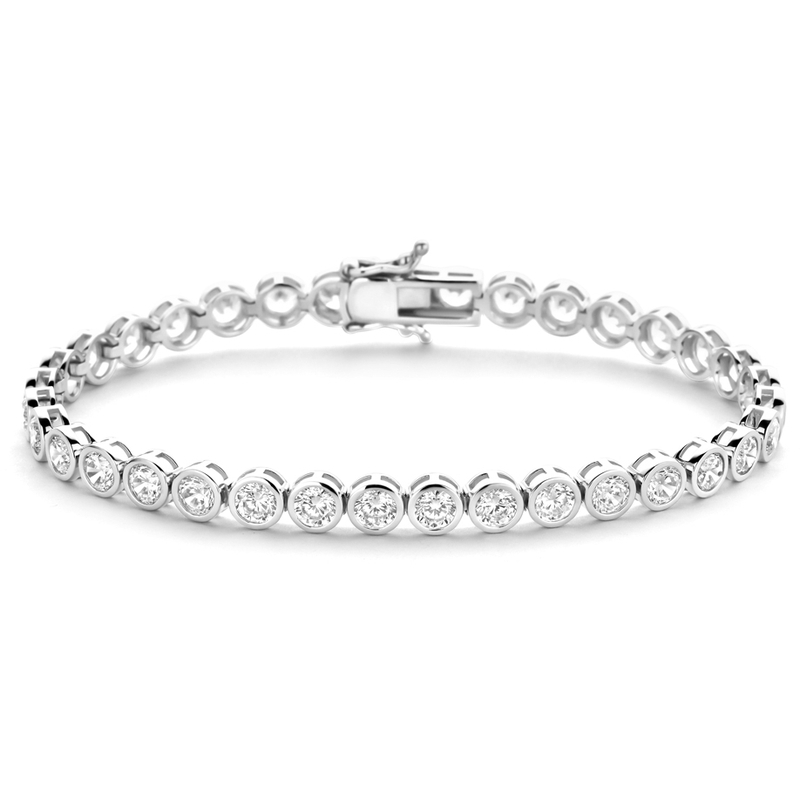 tennisarmband zirkonia 53 mm zilver gerhodineerd