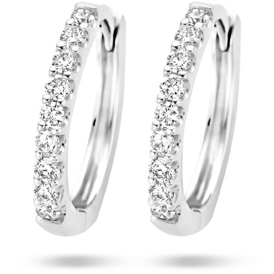 The House Of Jewels THOJ1103 14 karaat witgouden oorringen met 0,20 ct diamant