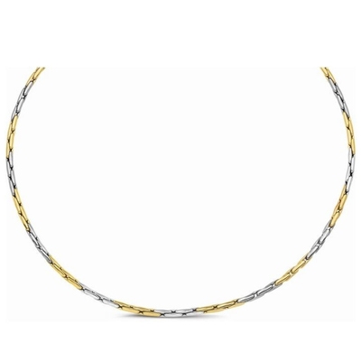 collier cardano 30 mm 45 cm 14K bicolor goud geelwit