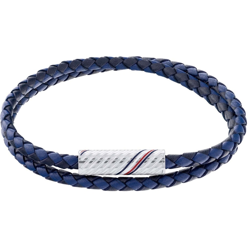 Tommy Hilfiger TJ2790470 Leren armband blauw 19 cm