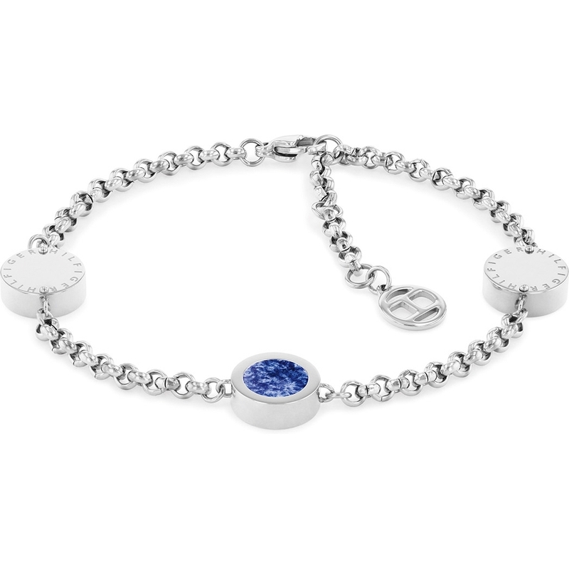 Tommy Hilfiger TJ2780658 Edelstalen armband met blauwe steen