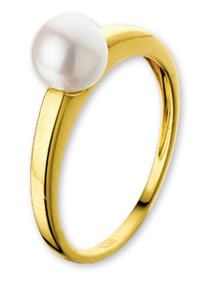 TC-50633 14 karaat gouden ring met parel 6,5 mm