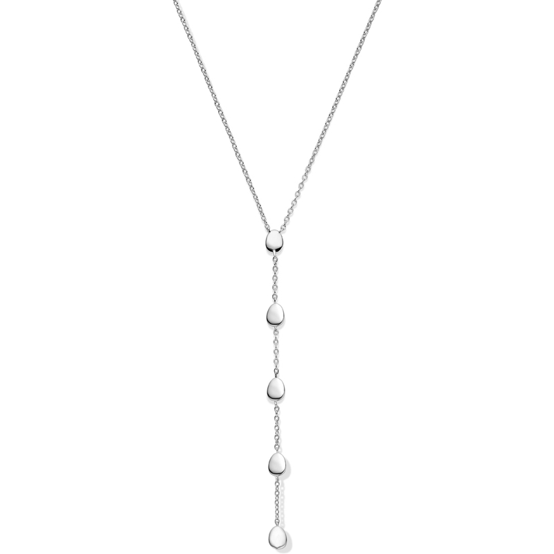 y-collier 40  5 cm zilver gerhodineerd