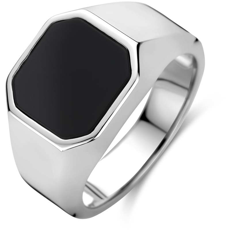 zegelring onyx zilver gerhodineerd