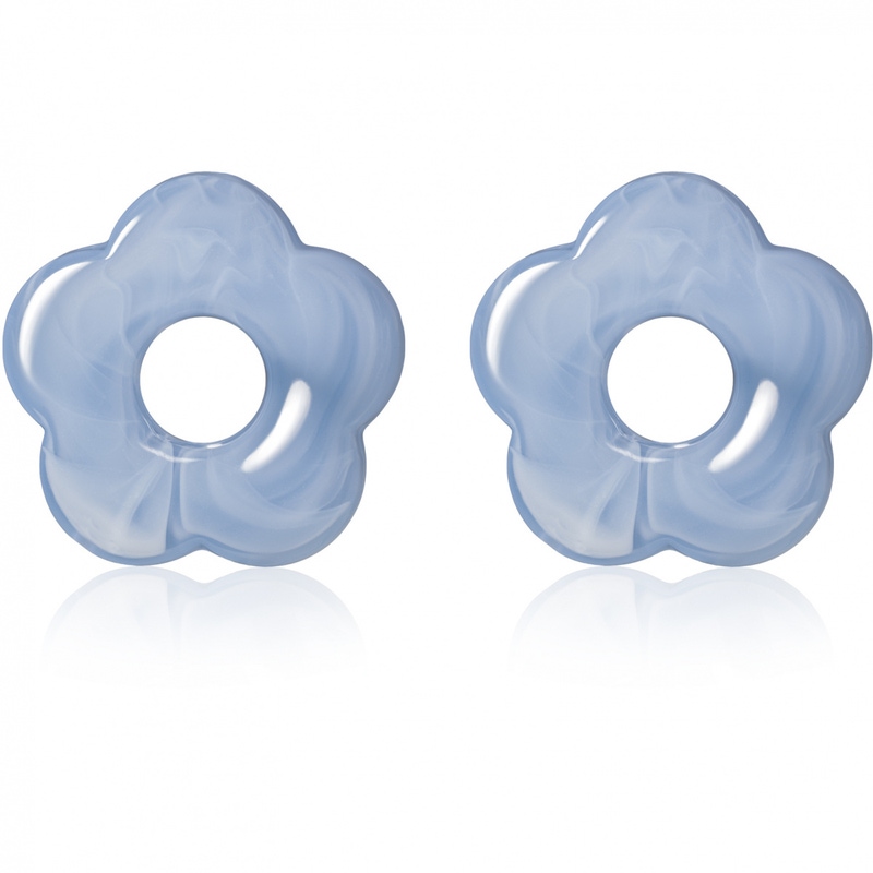 ZICH2720B Oorbedels blauwe bloem